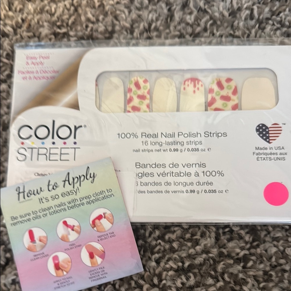 Color Street Pink Floral Nail Polish Strips